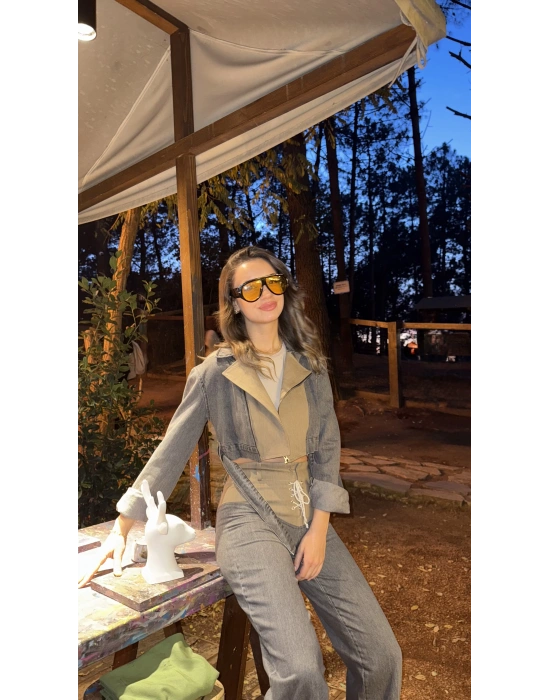 Bağcıklı Tasarım Ceket Pantolon Takım