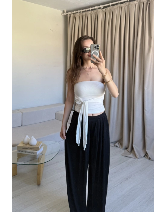 Beyaz Brshk Fiyonklu Crop