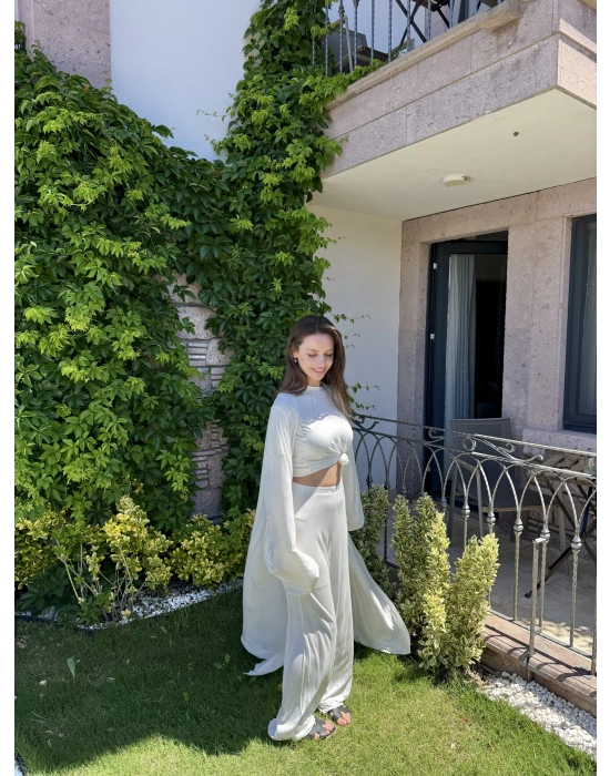 Beyaz Üçlü Basic Eşofman Takım