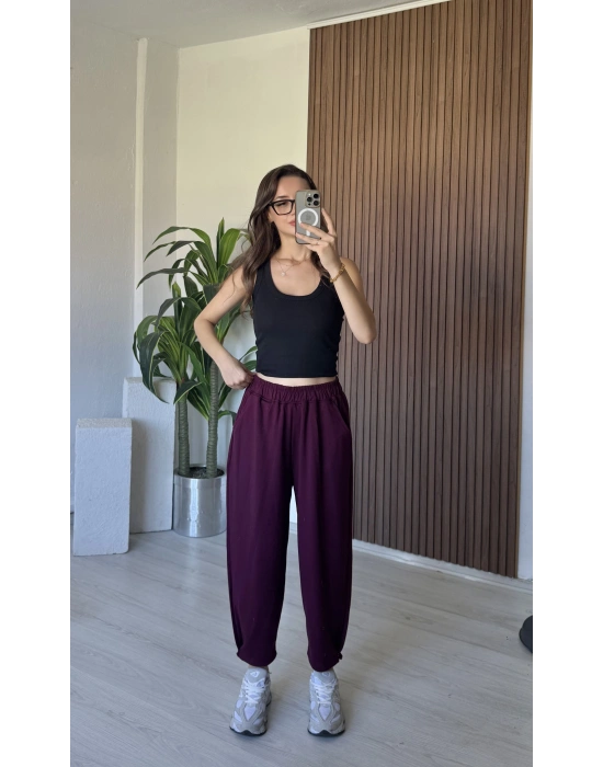 Bordo Modal Relax Pantolon