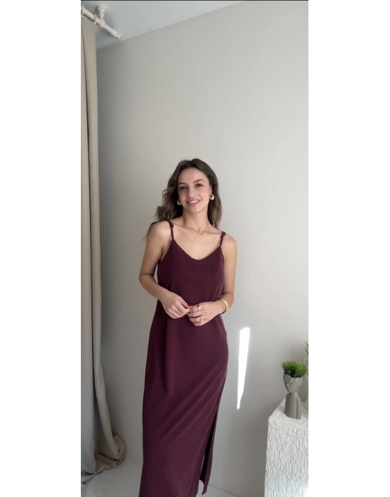 Bordo Oysh Marka Model Askılı Elbise