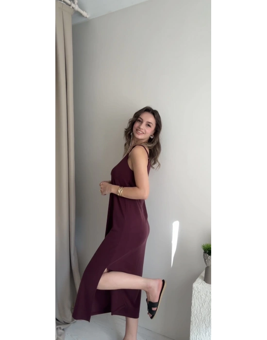 Bordo Oysh Marka Model Askılı Elbise