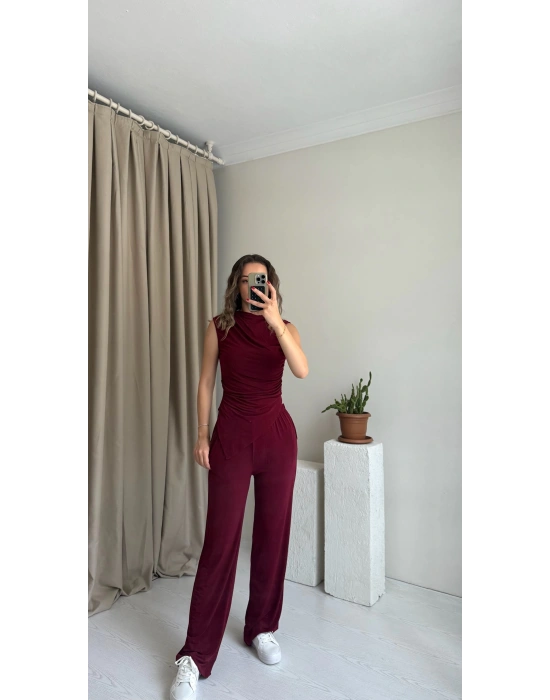 Bordo Sandy Dökümlü Takım