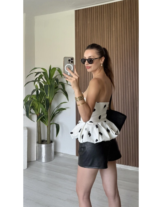 Desenli Fermuarlı Büstiyer