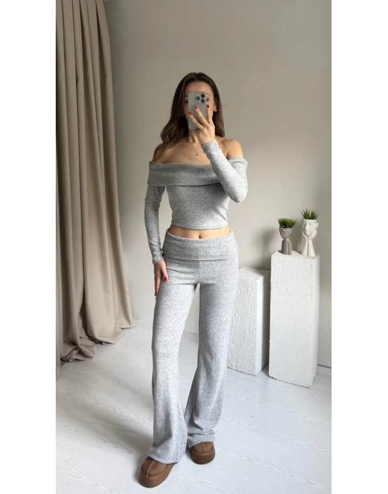 Gri Bel Katlamalı Yumoş Takım