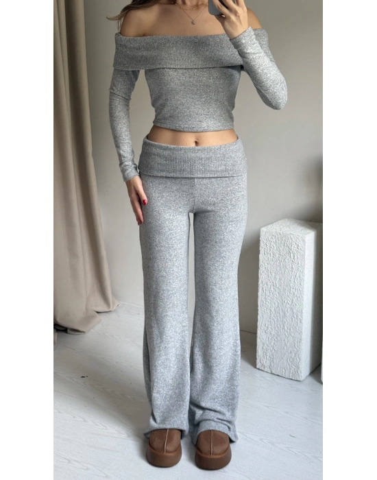 Gri Bel Katlamalı Yumoş Takım