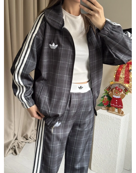 Gri Ekose Ceket Takım