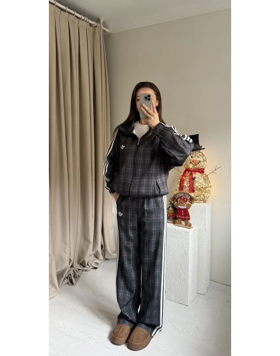 Gri Ekose Ceket Takım