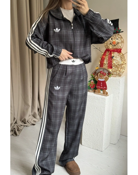 Gri Ekose Ceket Takım