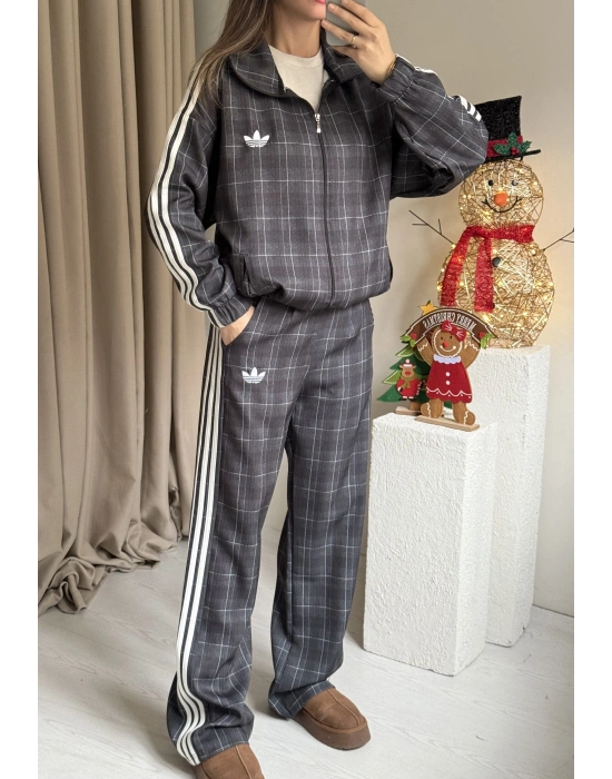 Gri Ekose Ceket Takım