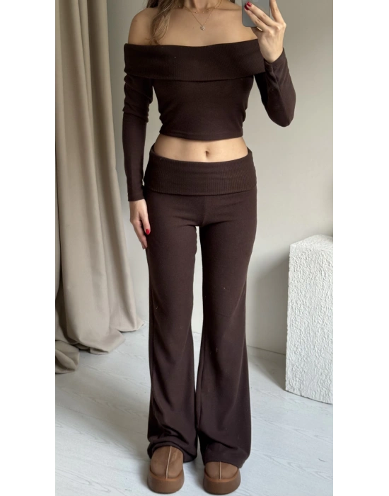 Kahve Bel Katlamalı Yumoş Takım