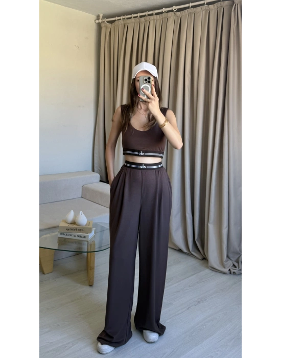 Kahve Büstiyer Eşofman Takım