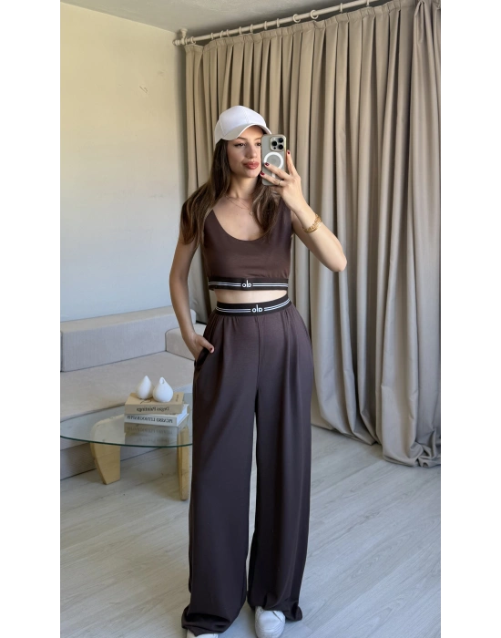 Kahve Büstiyer Eşofman Takım