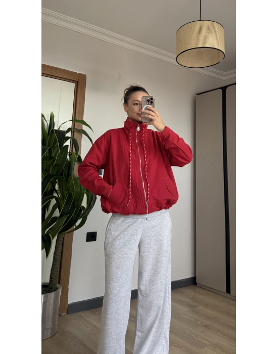 Kırmızı Dik Yaka Zra Muadil Ceket