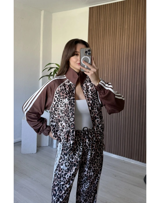 Kahve Marka Model Leopar Eşofman Takım