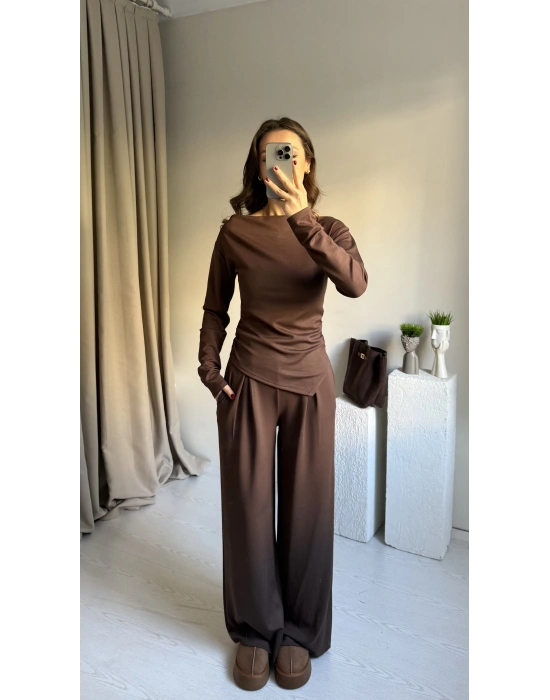 Kahve Modal Asimetrik Takım