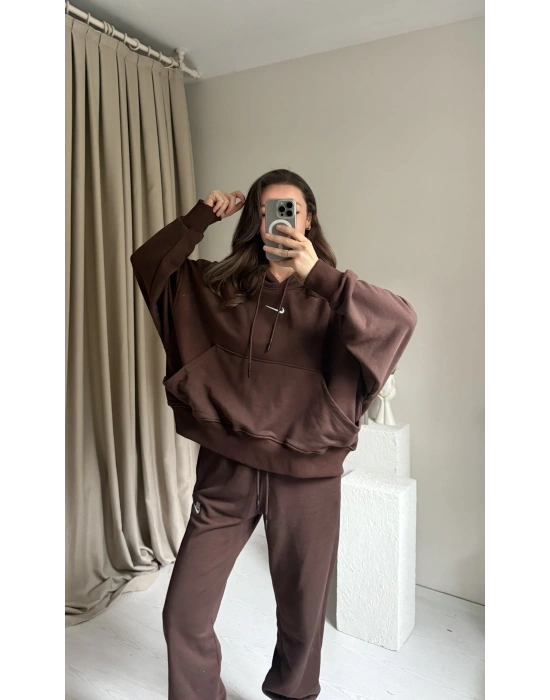 Kahve Oversize Eşofman Takım