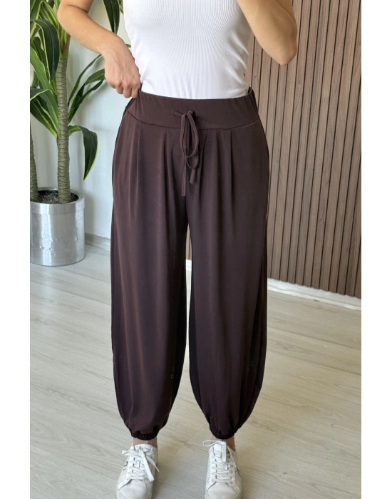 Kahve Relax Şalvar Kesim Pantolon