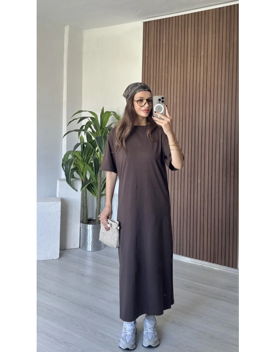 Kahve Zr Marka Basic Elbise