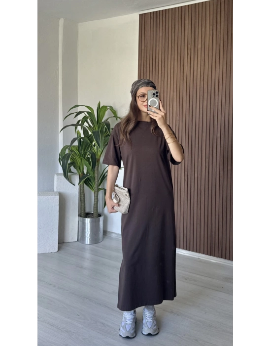 Kahve Zr Marka Basic Elbise