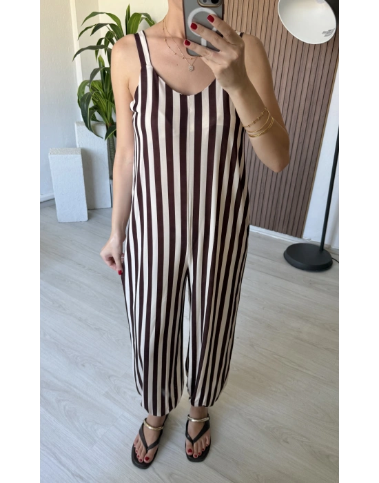 Kahverengi Çizgili Tulum