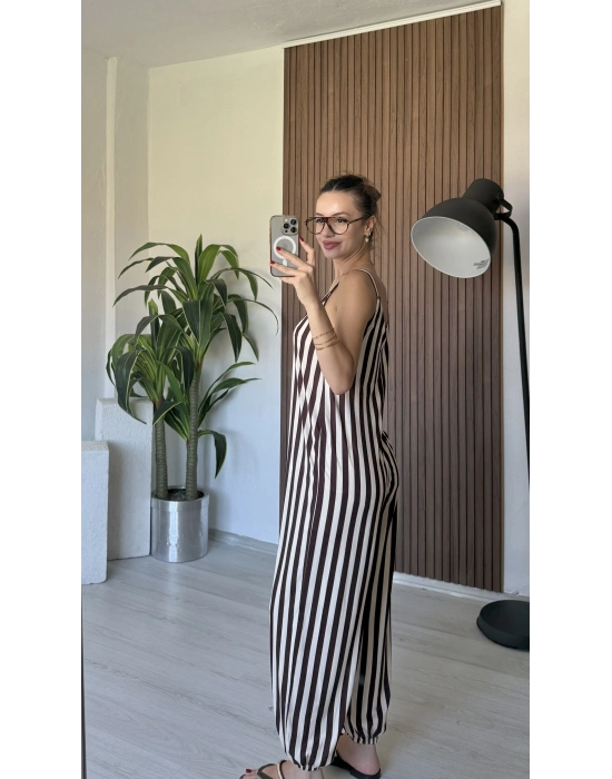 Kahverengi Çizgili Tulum
