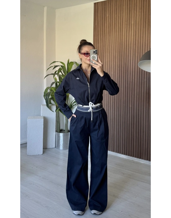 Lacivert Alo Gabardin Ceket Takım