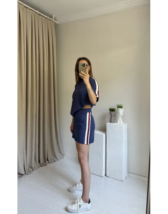Lacivert Etek Görünümlü Şort Takım