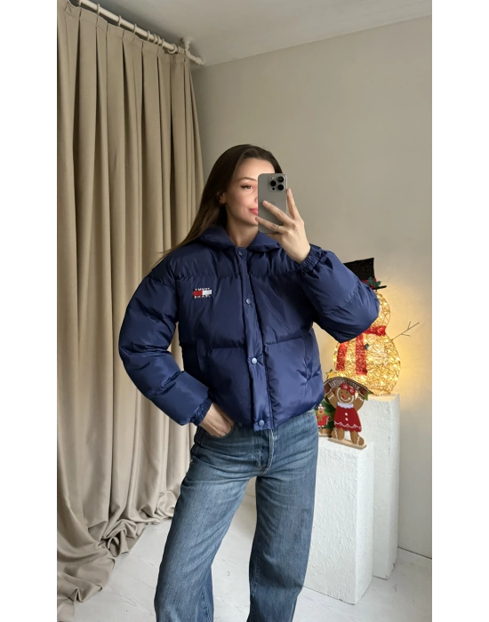 Lacivert Marka Puffer Mont