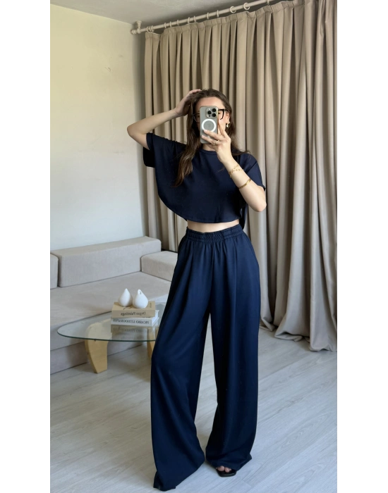 Lacivert Pelerin Modal Takım
