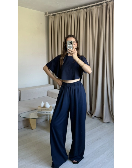 Lacivert Pelerin Modal Takım