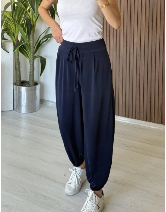 Lacivert Relax Şalvar Kesim Pantolon