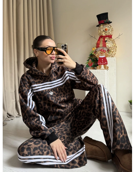 Leopar Kapüşonlu Takım
