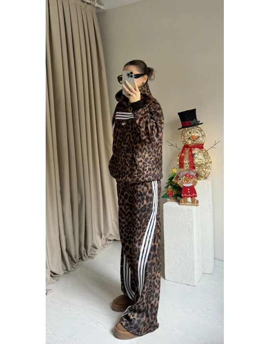 Leopar Kapüşonlu Takım