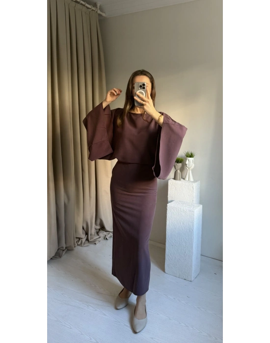 Mürdüm Massi Model Bağcıklı Elbise