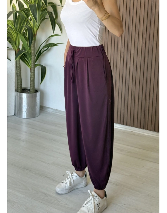 Mürdüm Relax Şalvar Kesim Pantolon