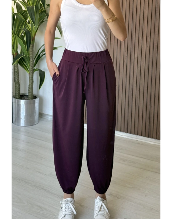 Mürdüm Relax Şalvar Kesim Pantolon