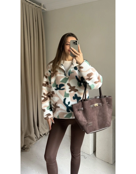 Oys Muadil Şekilli Peluş Kazak