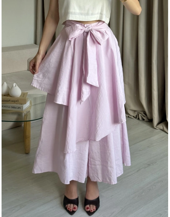 Pembe Etek Görünümlü Pantolon