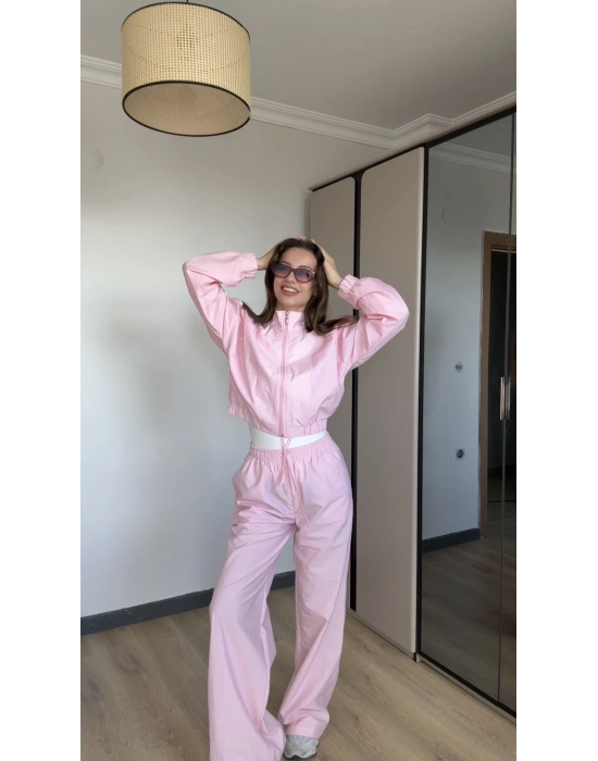 Pembe Paraşüt Ceket Pantolon Takım