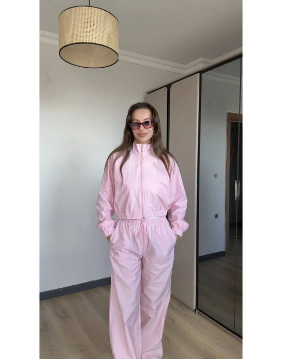 Pembe Paraşüt Ceket Pantolon Takım