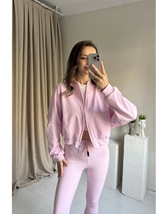 Pembe Zra Model Bomber Tayt Takım