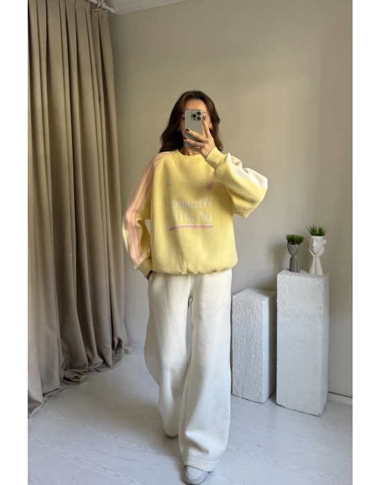 Sarı Premium Pinterest Eşofman Takım