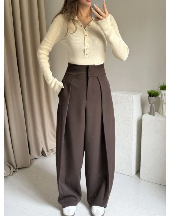 Kahve Kalın Kumaş Lux Pantolon
