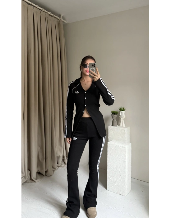 Siyah Tasarım Tayt Takım