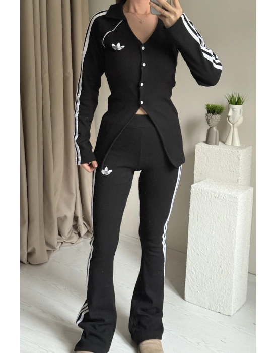 Siyah Tasarım Tayt Takım