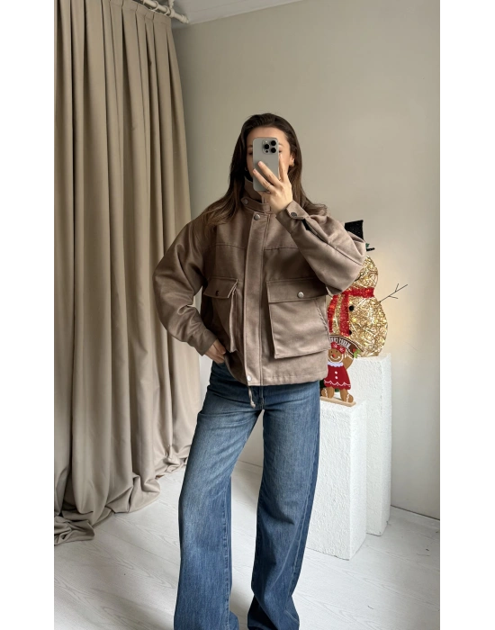 Vizon Süet Cepli Ceket