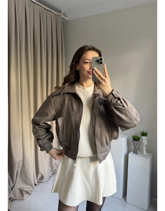 Vizon Tasarım Vatkalı Süet Ceket