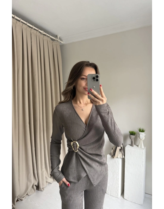 Vizon Toka Detaylı Uzun Kollu Takım