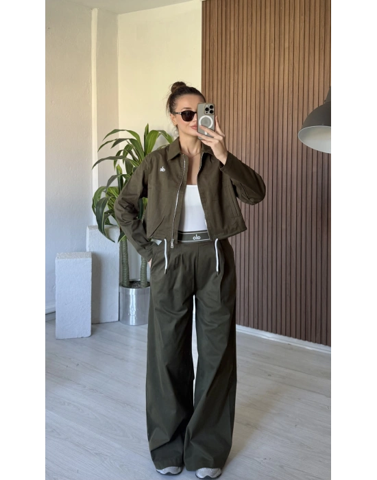 Yeşil Alo Gabardin Ceket Takım
